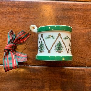 🍓3/$20 Spode Christmas Tree Collection Porcelain Drum Ornament